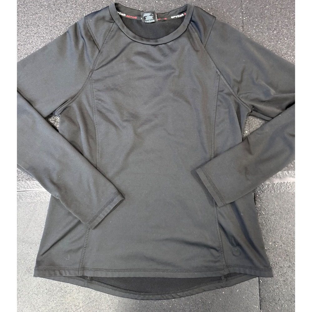 Spyder Active Womens Black Long Sleeve Performance Top Large athletic winter